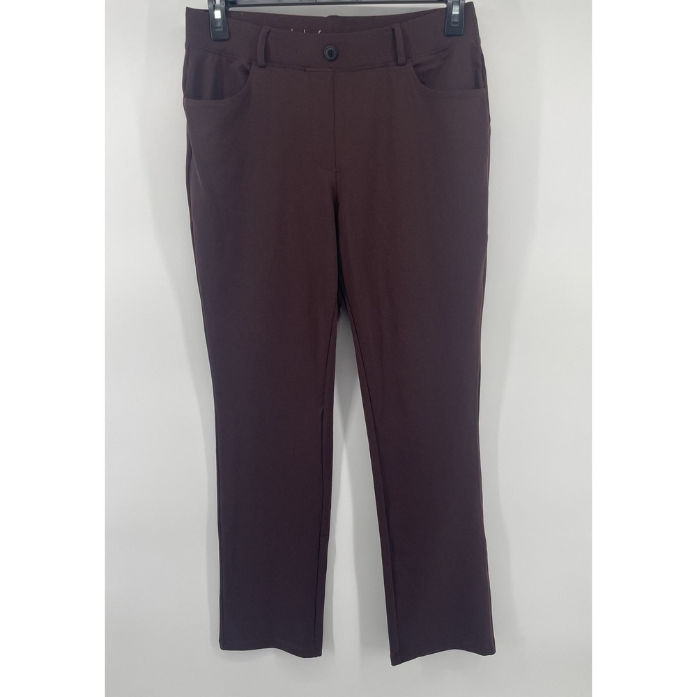 Baleaf Performance Trousers Women L Petite Brn Straight Leg Athleisure NWT